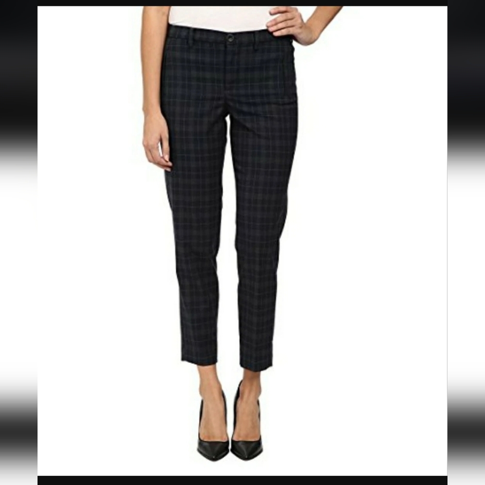 NYDJ Noelle Ankle Plaid Pants Size 14 Blue/Gray